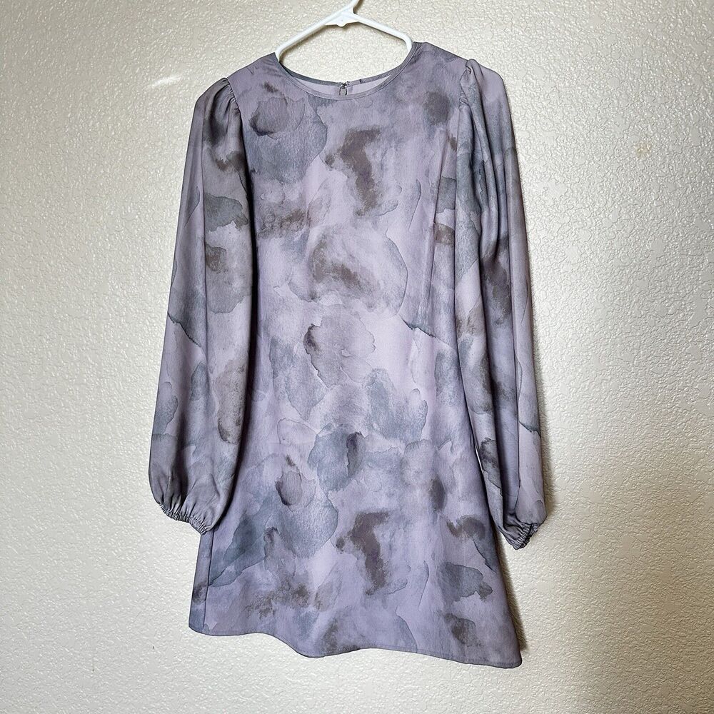 Aritzia Wilfred Marie Puff Sleeve Mini Dress Womens Xxs Dry Basil Grey Khaki 2xs